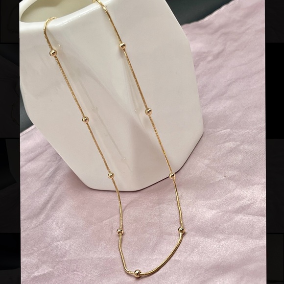 18k Gold Filled Beaded Snake Necklace 18" or 20” long ✨ - Picture 13 of 14